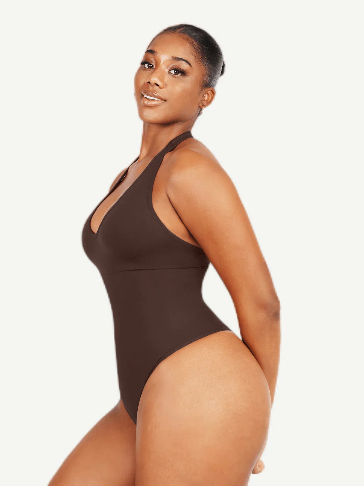 Seamless Hanging Neck Bodysuit Shapewear -