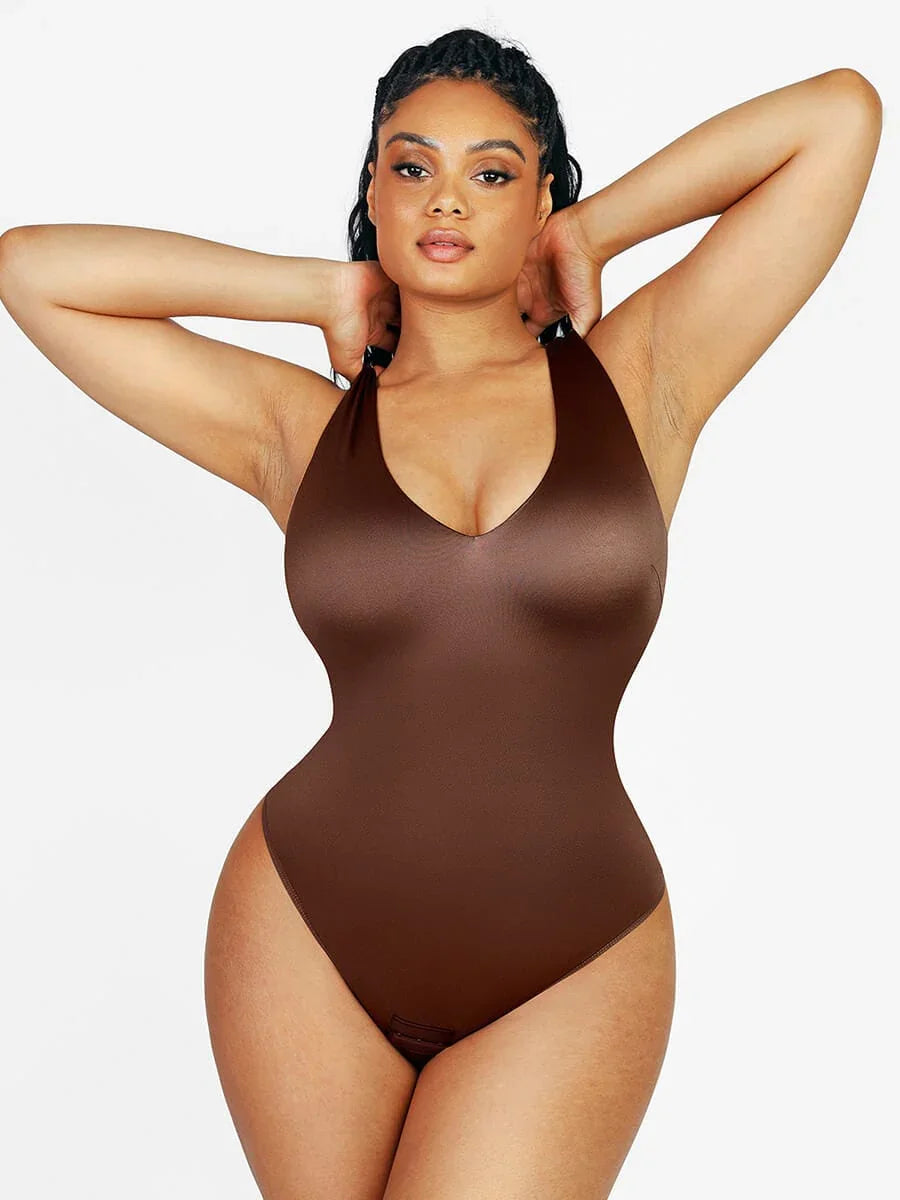 Deep V-neck Waist Abdomen sculpting Bodysuit -
