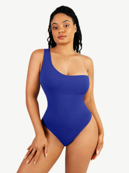 Seamless One-Shoulder Waist Sculpting Tummy Control Body Bodysuit -