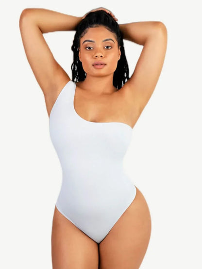 Seamless One-Shoulder Waist Sculpting Tummy Control Body Bodysuit -