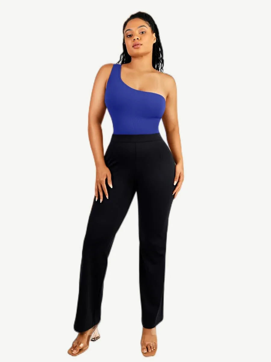 Seamless One-Shoulder Waist Sculpting Tummy Control Body Bodysuit -