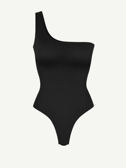 Seamless One-Shoulder Waist Sculpting Tummy Control Body Bodysuit -