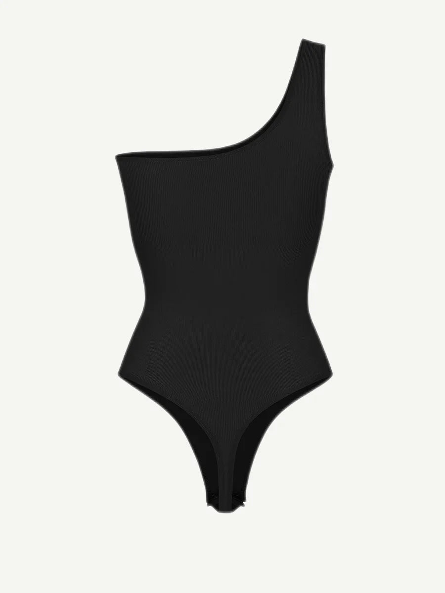 Seamless One-Shoulder Waist Sculpting Tummy Control Body Bodysuit -