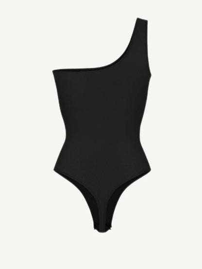 Seamless One-Shoulder Waist Sculpting Tummy Control Body Bodysuit -