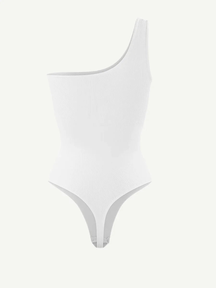 Seamless One-Shoulder Waist Sculpting Tummy Control Body Bodysuit -