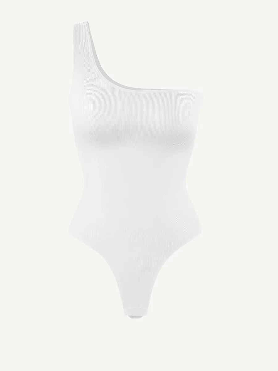 Seamless One-Shoulder Waist Sculpting Tummy Control Body Bodysuit -