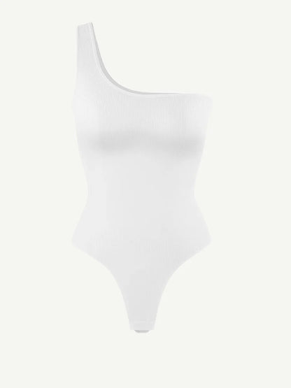 Seamless One-Shoulder Waist Sculpting Tummy Control Body Bodysuit -