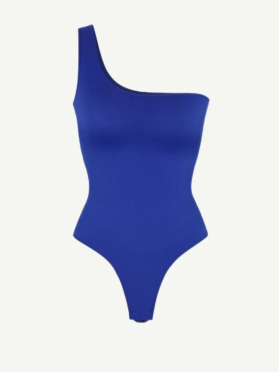 Seamless One-Shoulder Waist Sculpting Tummy Control Body Bodysuit -