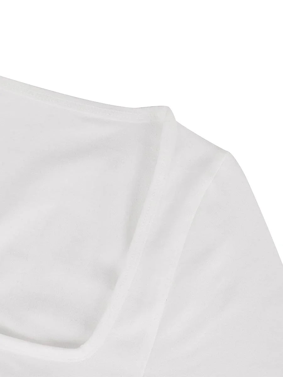 Seamless Eco-friendly Square Neck Long Sleeve 360° Waist Control Thong Bodysuit -