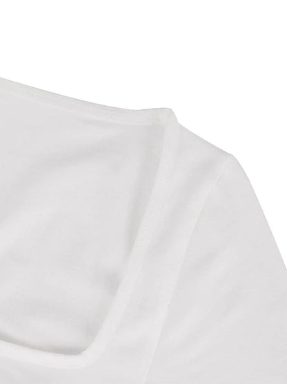 Seamless Eco-friendly Square Neck Long Sleeve 360° Waist Control Thong Bodysuit -