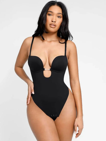 One-piece Front Low-cut Beauty Back Wedding Thong Bodysuit -