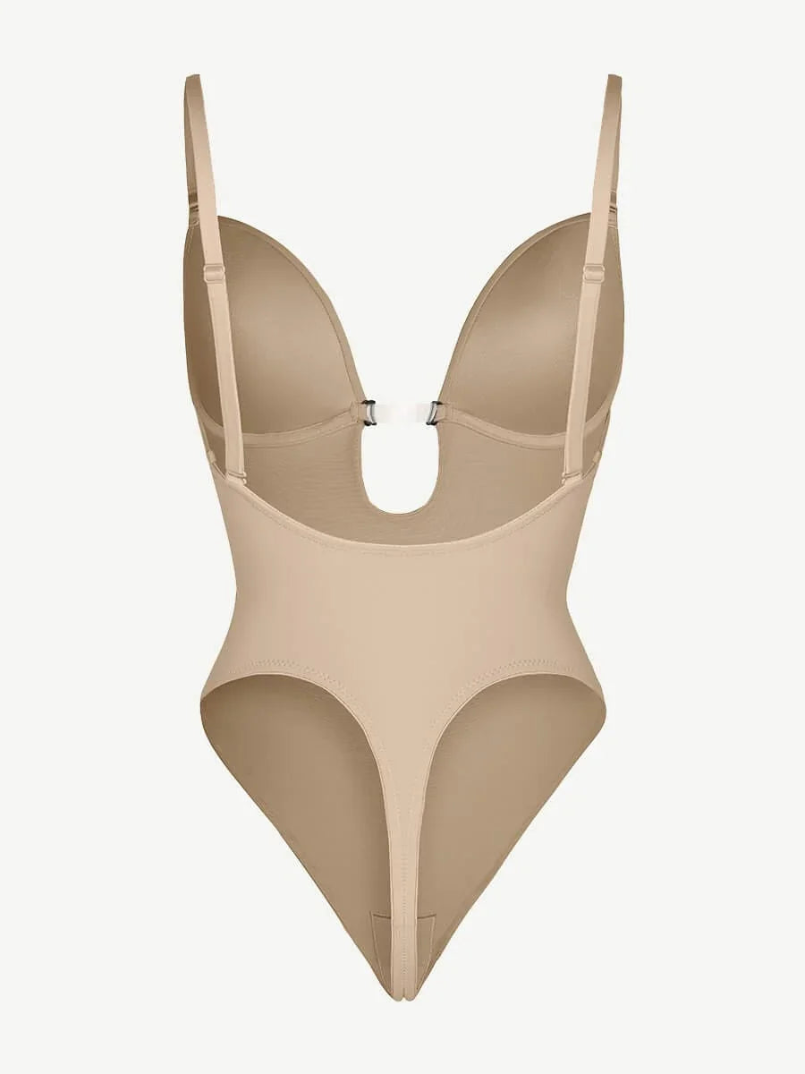One-piece Front Low-cut Beauty Back Wedding Thong Bodysuit -
