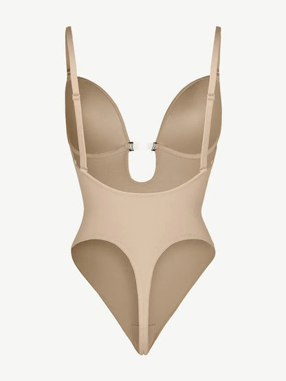 One-piece Front Low-cut Beauty Back Wedding Thong Bodysuit -