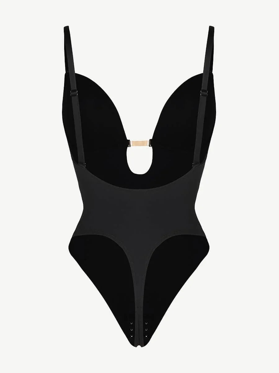 One-piece Front Low-cut Beauty Back Wedding Thong Bodysuit -
