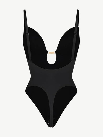 One-piece Front Low-cut Beauty Back Wedding Thong Bodysuit -