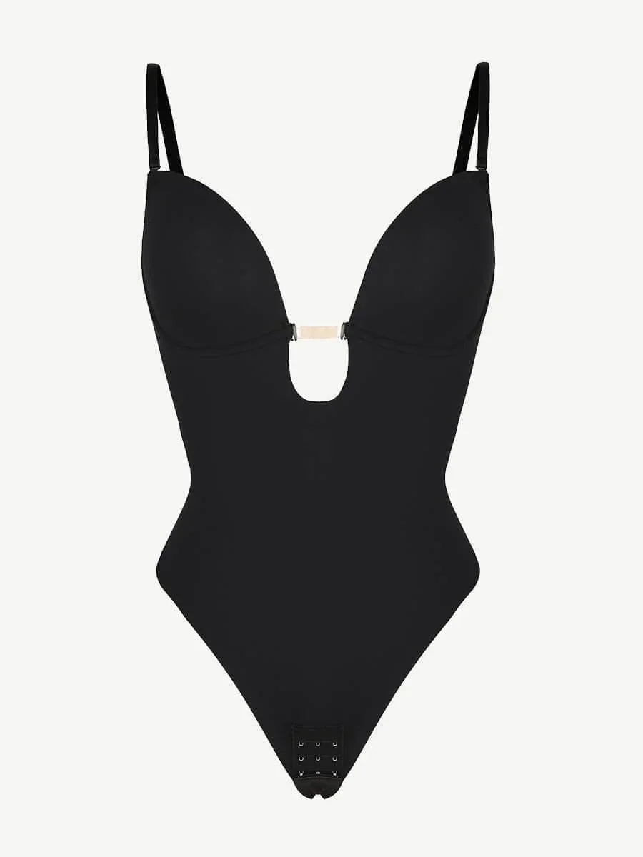 One-piece Front Low-cut Beauty Back Wedding Thong Bodysuit -