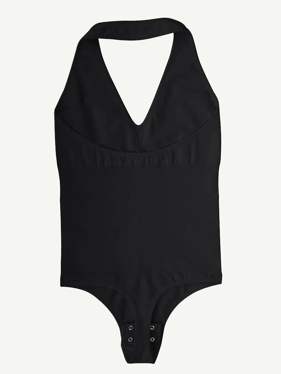 Seamless Hanging Neck Bodysuit Shapewear -