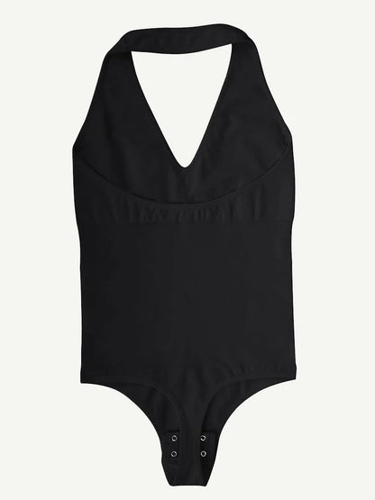Seamless Hanging Neck Bodysuit Shapewear -