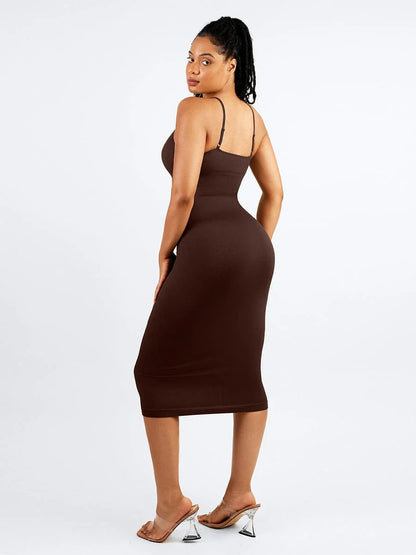 Eco-friendly Seamless 360° Waist Control Midi Shaping Dress -