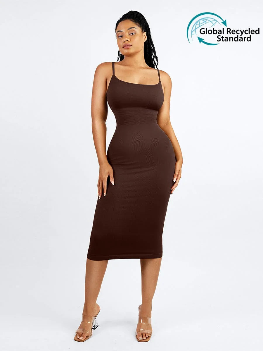 Eco-friendly Seamless 360° Waist Control Midi Shaping Dress -