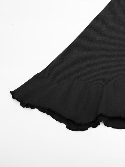 Seamless Sleeveless Irregular Ruffled Hem Waist and Abdomen Shaping Dress -