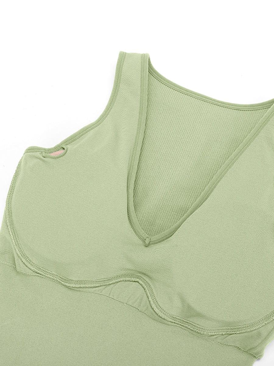 Seamless Sleeveless Irregular Ruffled Hem Waist and Abdomen Shaping Dress -