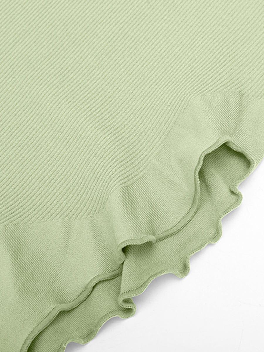 Seamless Sleeveless Irregular Ruffled Hem Waist and Abdomen Shaping Dress -