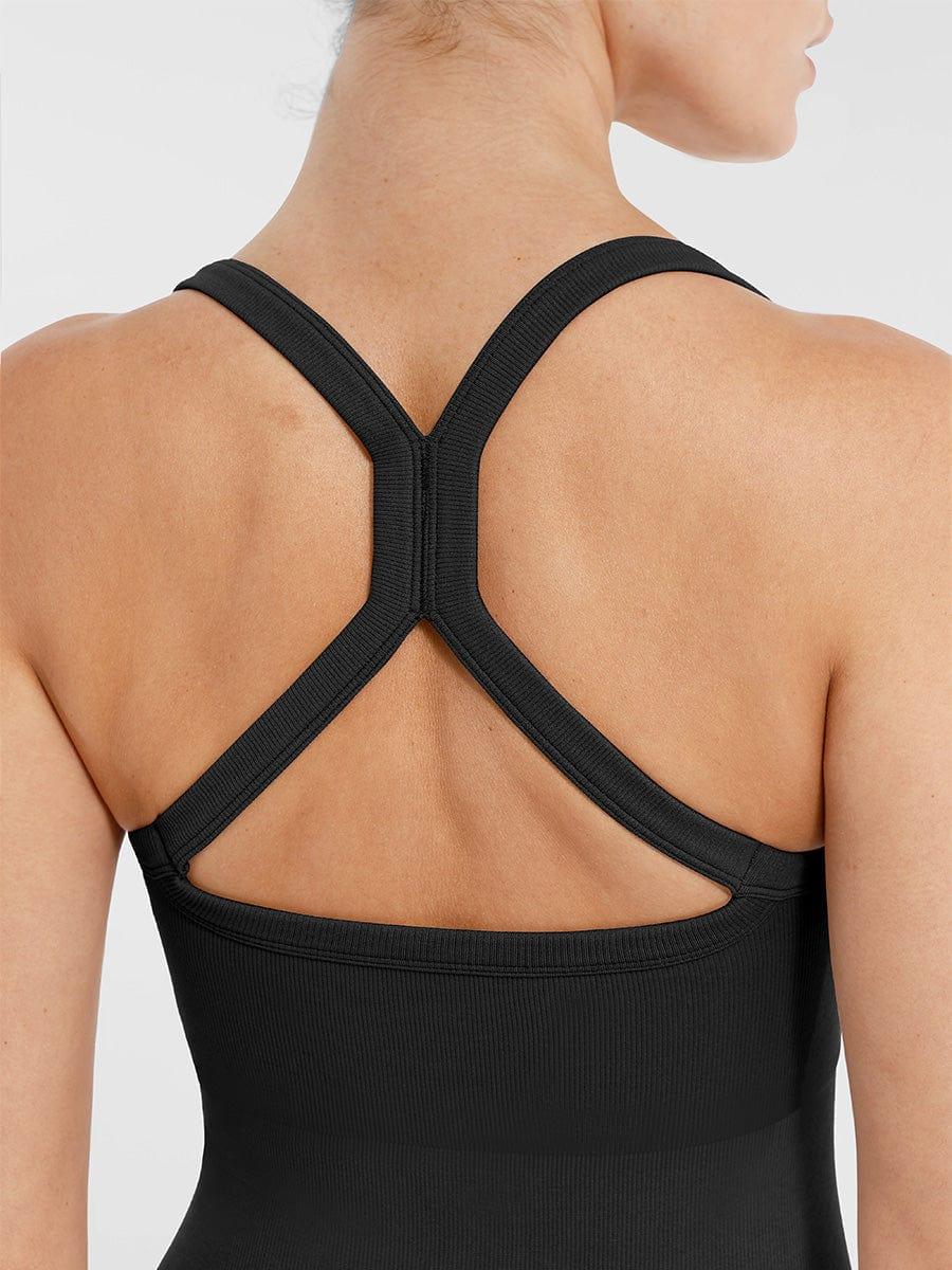 Seamless Sports Shaping 2 in 1 Waist and Tummy Control Bra-free Jumpsuit -
