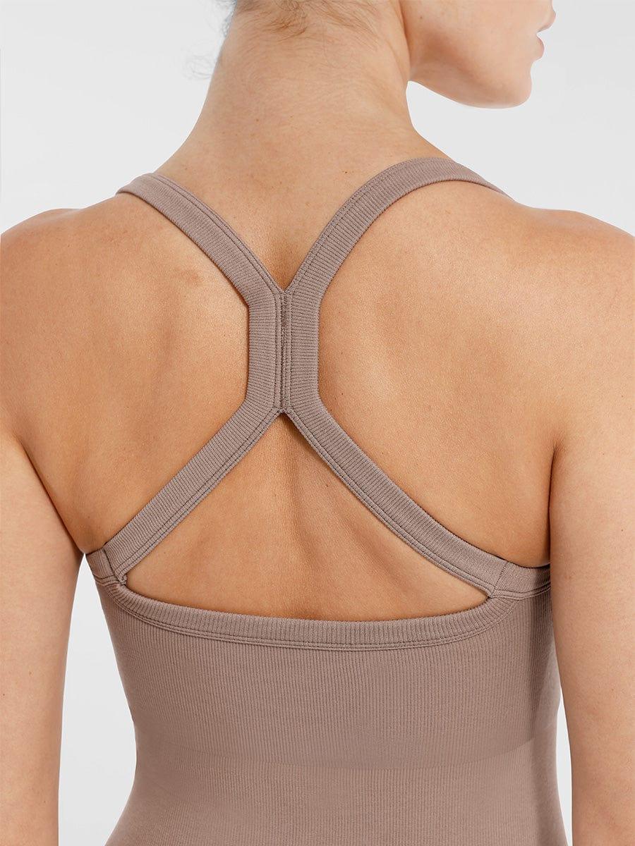 Seamless Sports Shaping 2 in 1 Waist and Tummy Control Bra-free Jumpsuit -