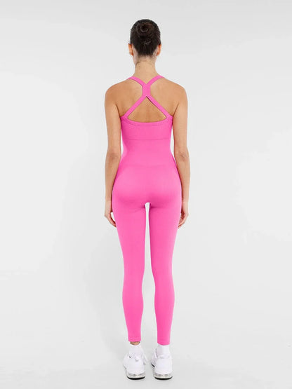 Seamless Sports Shaping 2 in 1 Waist and Tummy Control Bra-free Jumpsuit -