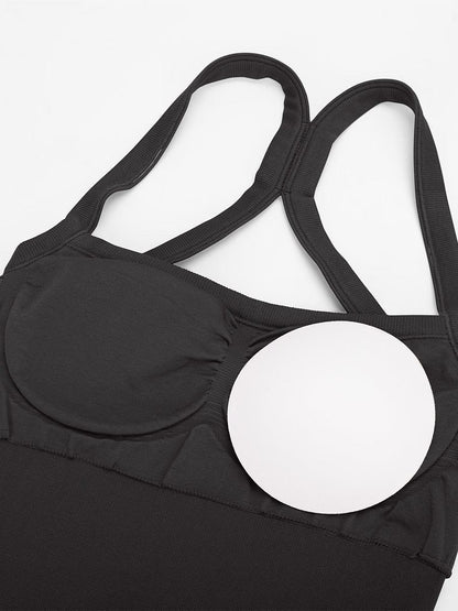 Seamless Sports Shaping 2 in 1 Waist and Tummy Control Bra-free Jumpsuit -