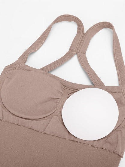 Seamless Sports Shaping 2 in 1 Waist and Tummy Control Bra-free Jumpsuit -
