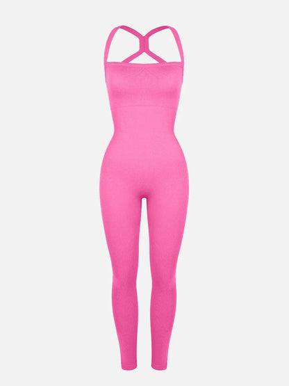 Seamless Sports Shaping 2 in 1 Waist and Tummy Control Bra-free Jumpsuit -