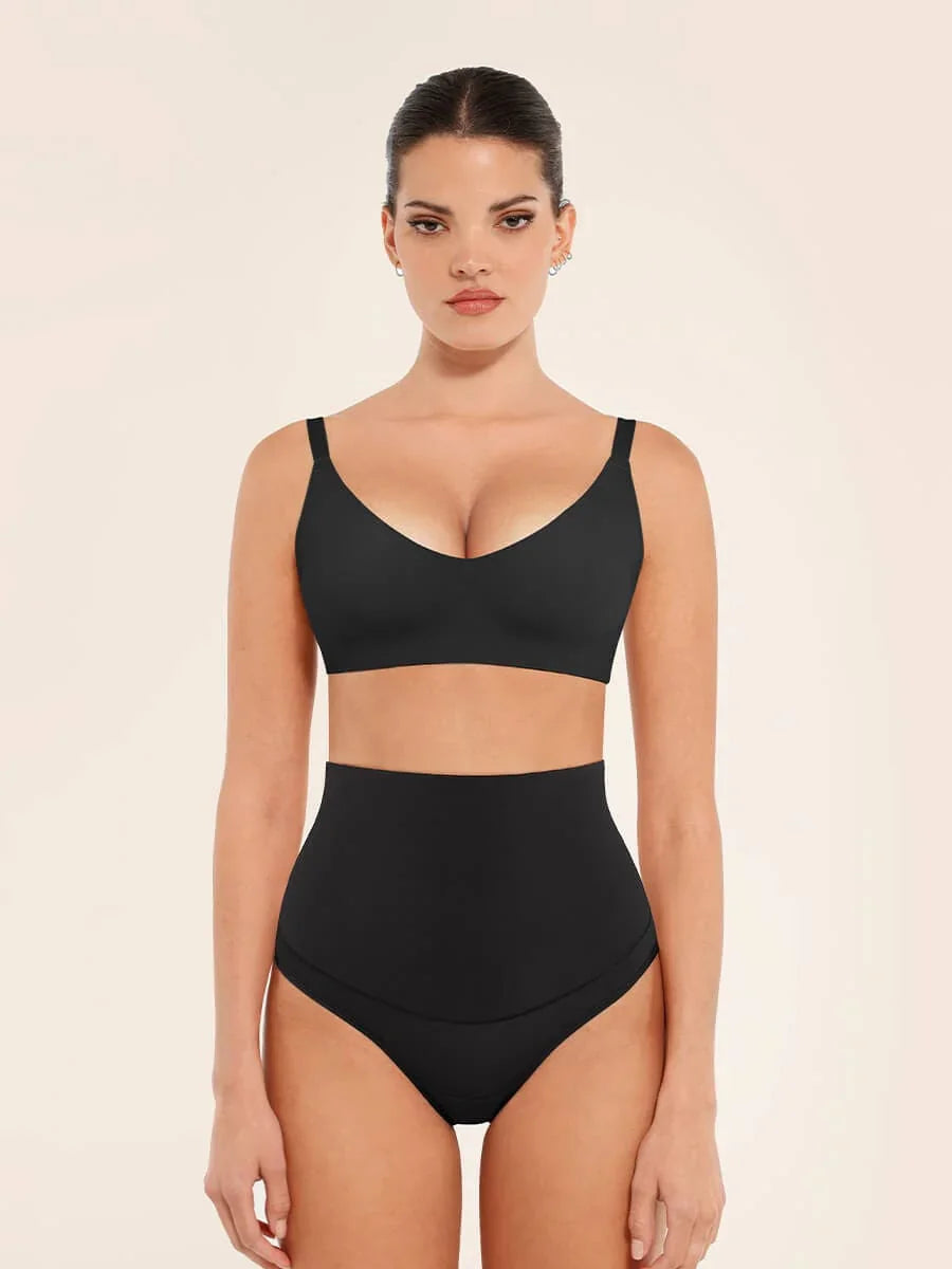 High Waist Tummy Control Thong Shapewear Panties -