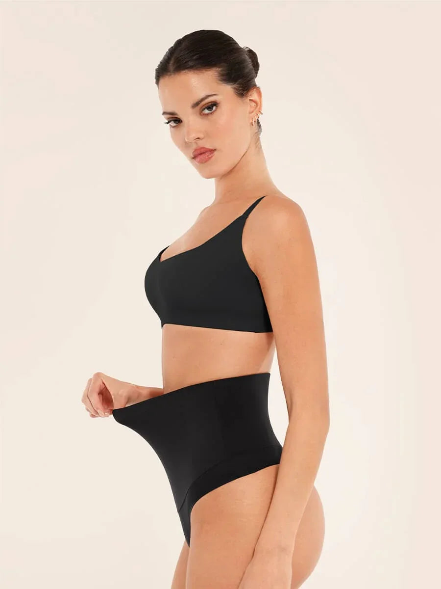 High Waist Tummy Control Thong Shapewear Panties -