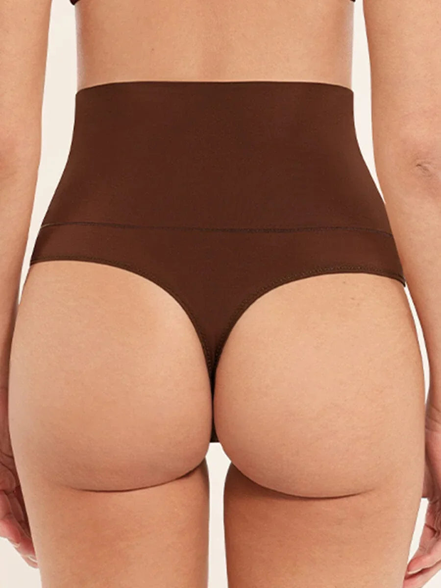High Waist Tummy Control Thong Shapewear Panties -