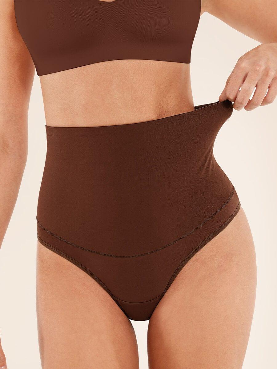High Waist Tummy Control Thong Shapewear Panties -