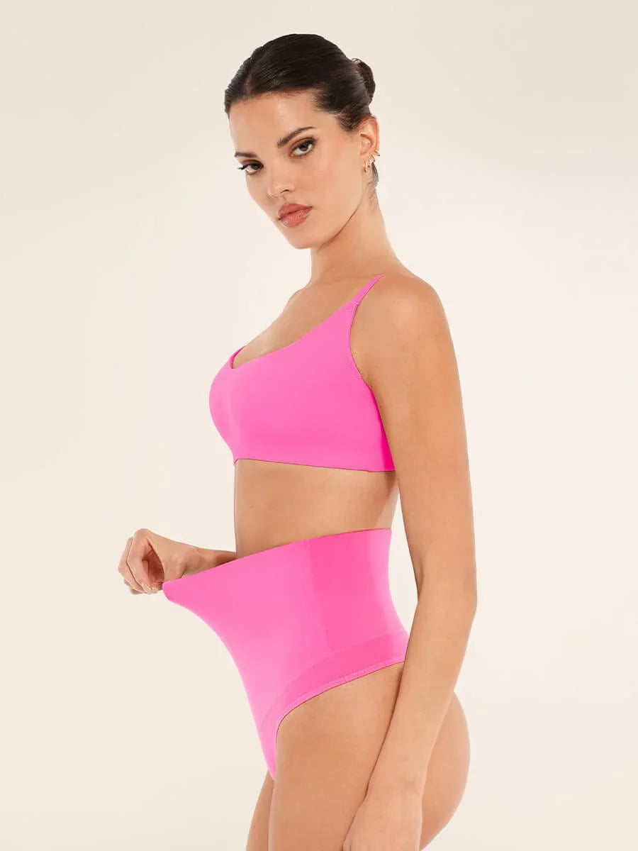 High Waist Tummy Control Thong Shapewear Panties -