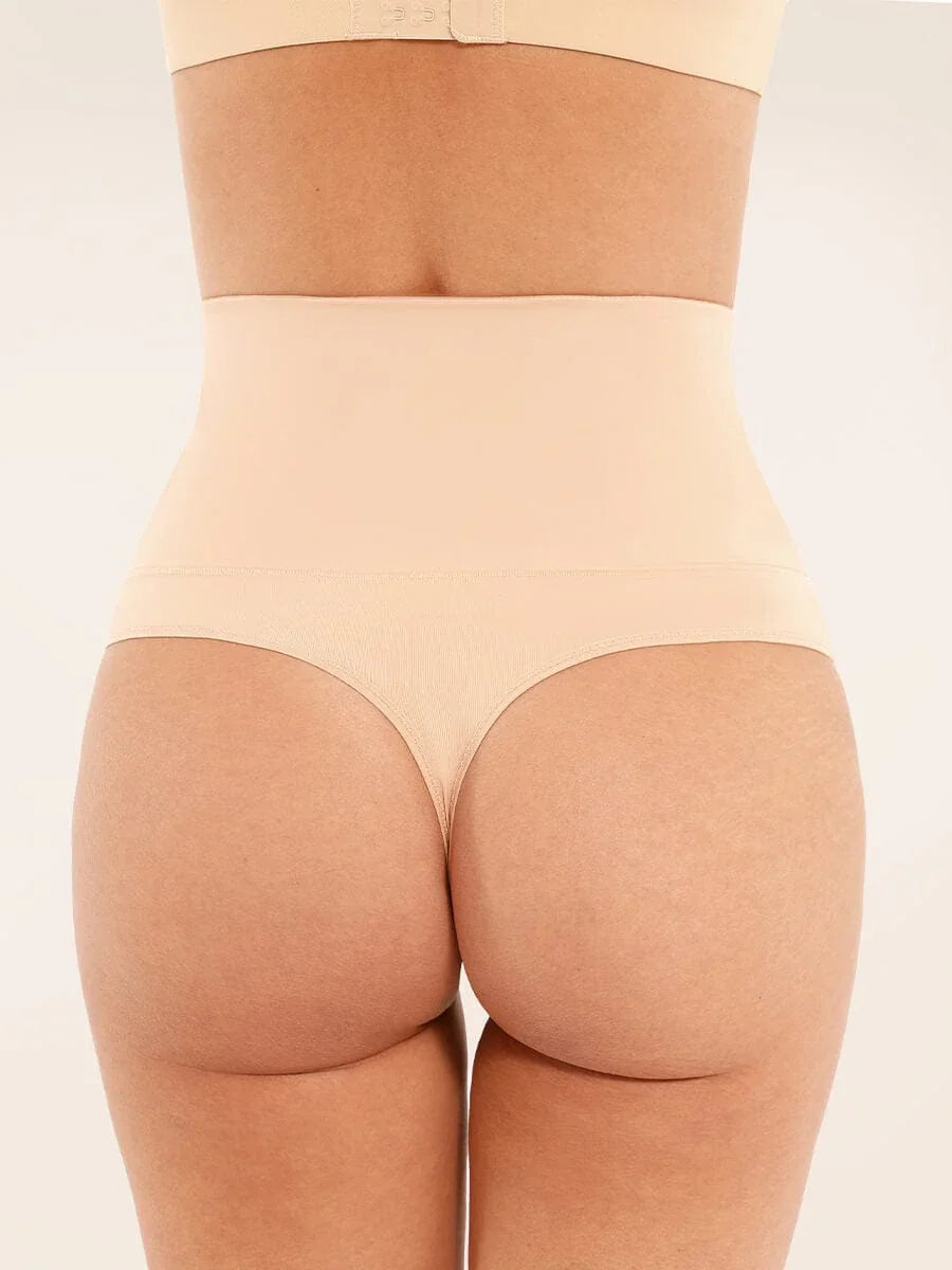 High Waist Tummy Control Thong Shapewear Panties -