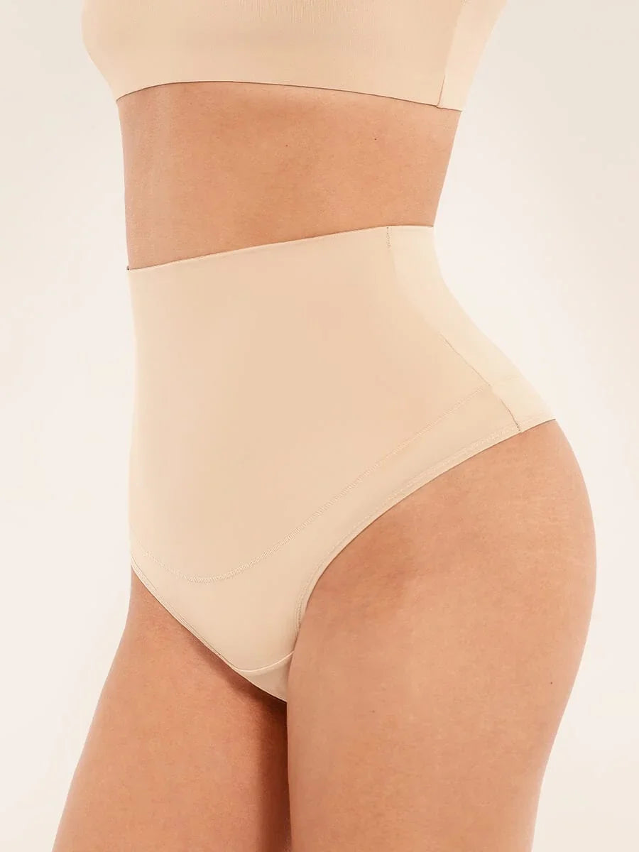 High Waist Tummy Control Thong Shapewear Panties -
