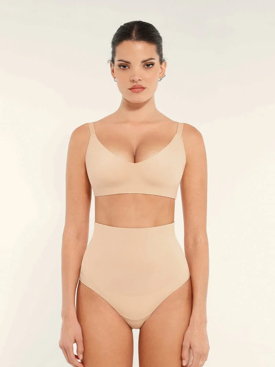 High Waist Tummy Control Thong Shapewear Panties -
