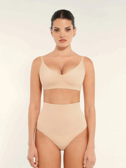 High Waist Tummy Control Thong Shapewear Panties -