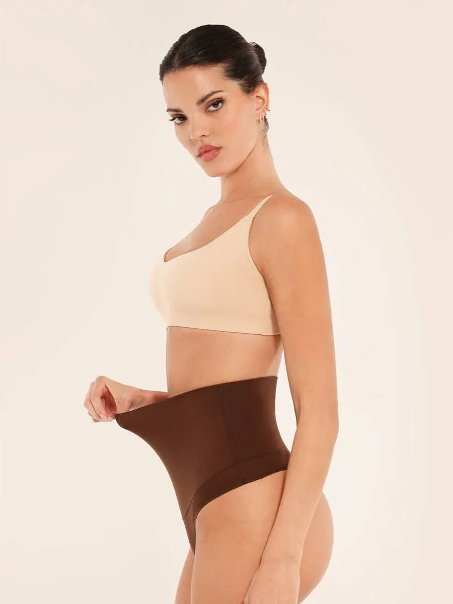 High Waist Tummy Control Thong Shapewear Panties -