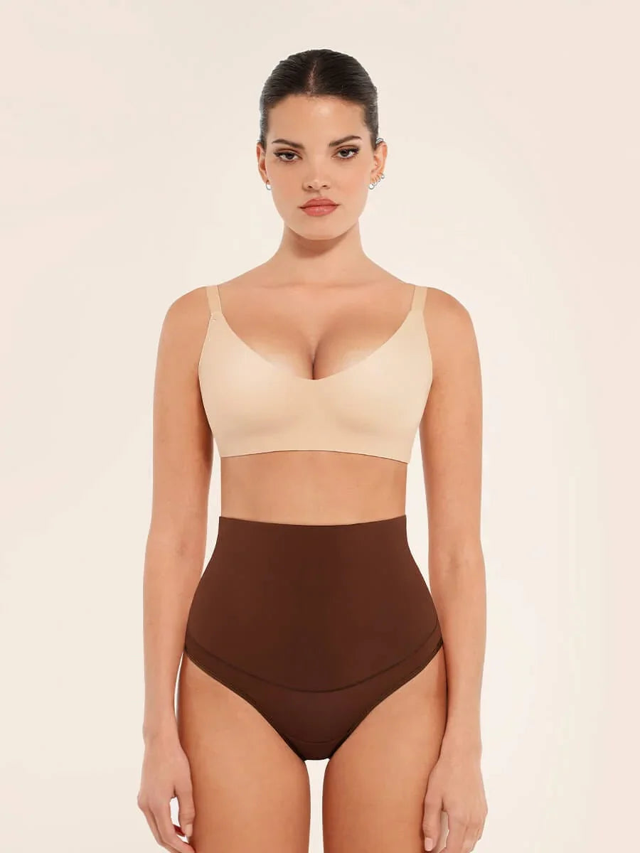 High Waist Tummy Control Thong Shapewear Panties -