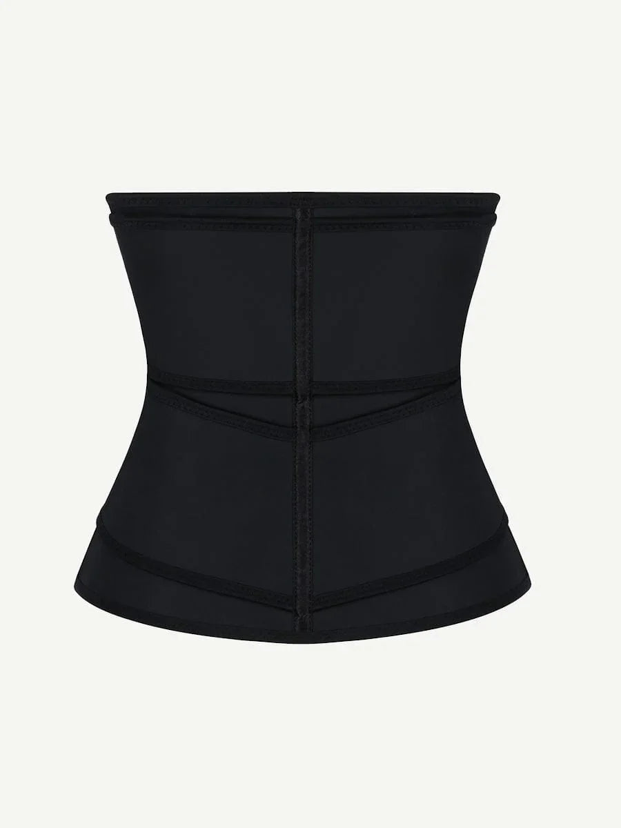 Wholesale Plus Size Black Latex Waist Cincher with Zipper and Adjustable Belt -