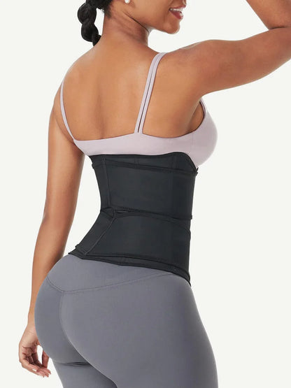 Wholesale Black Under Bust Latex Waist Trainer Double Belt Waist Control -