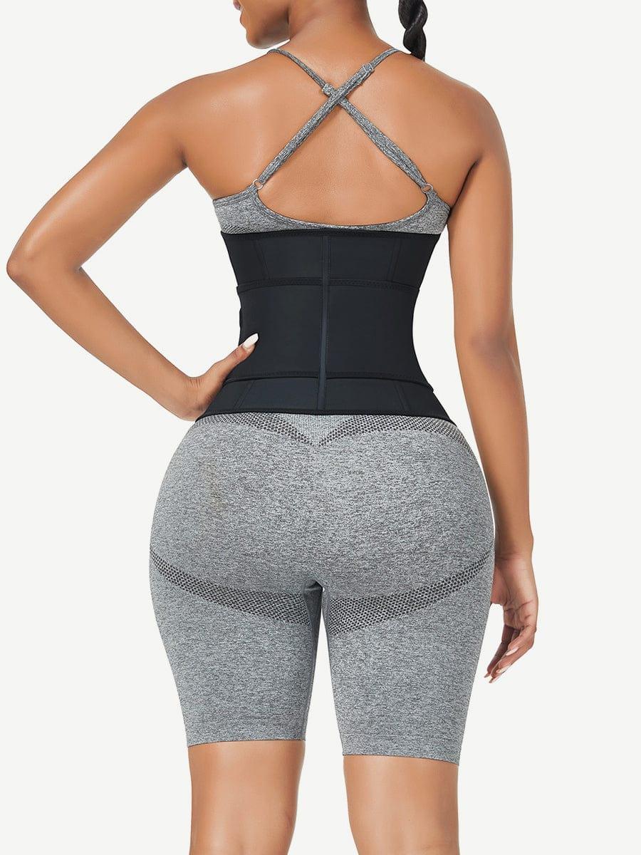 Wholesale Black Bust Support Latex Waist Trainer With Belt Firm Control -