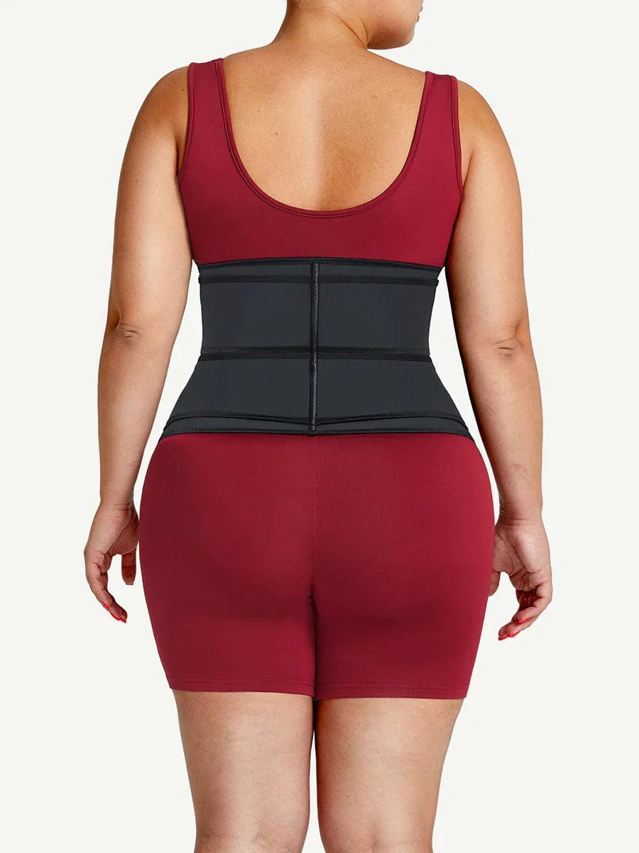 Wholesale Plus Size Black Latex Waist Cincher with Zipper and Adjustable Belt -