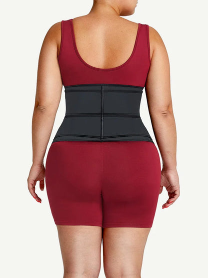 Wholesale Plus Size Black Latex Waist Cincher with Zipper and Adjustable Belt -