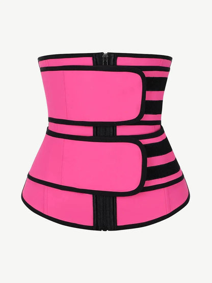 Wholesale Plus Size Black Latex Waist Cincher with Zipper and Adjustable Belt -